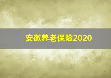 安徽养老保险2020