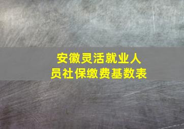 安徽灵活就业人员社保缴费基数表