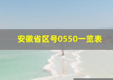 安徽省区号0550一览表