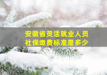 安徽省灵活就业人员社保缴费标准是多少