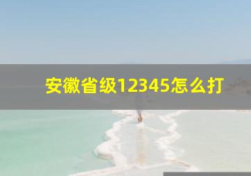 安徽省级12345怎么打