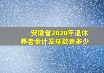 安徽省2020年退休养老金计发基数是多少