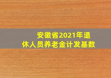 安徽省2021年退休人员养老金计发基数