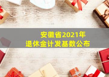 安徽省2021年退休金计发基数公布