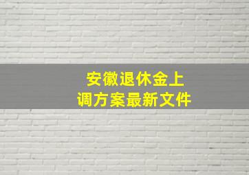 安徽退休金上调方案最新文件