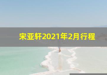 宋亚轩2021年2月行程