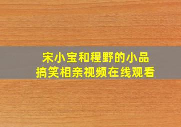 宋小宝和程野的小品搞笑相亲视频在线观看