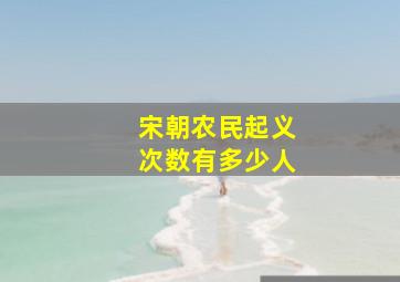 宋朝农民起义次数有多少人