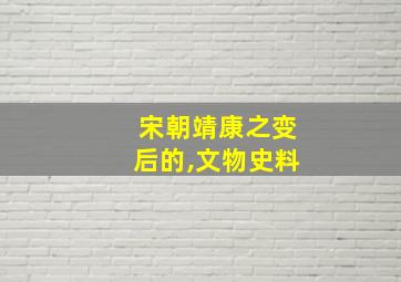 宋朝靖康之变后的,文物史料