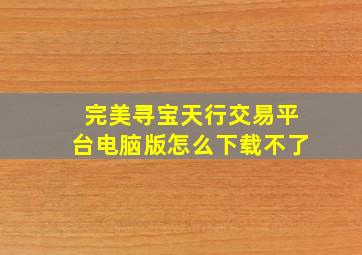 完美寻宝天行交易平台电脑版怎么下载不了