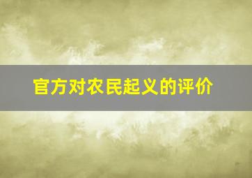 官方对农民起义的评价