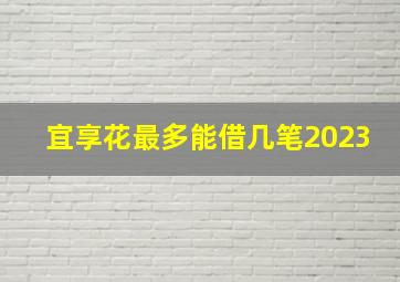 宜享花最多能借几笔2023