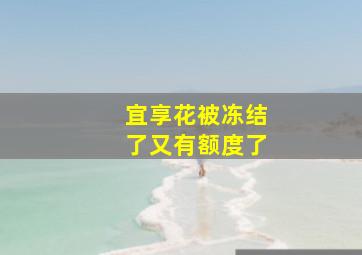 宜享花被冻结了又有额度了