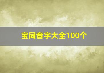 宝同音字大全100个