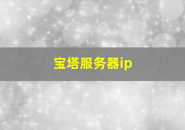 宝塔服务器ip