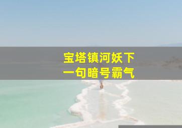 宝塔镇河妖下一句暗号霸气