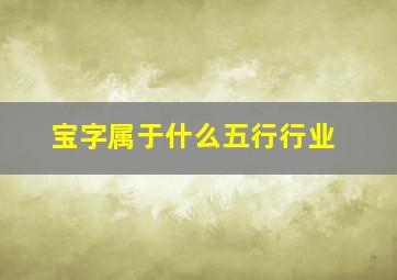 宝字属于什么五行行业