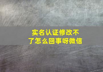 实名认证修改不了怎么回事呀微信