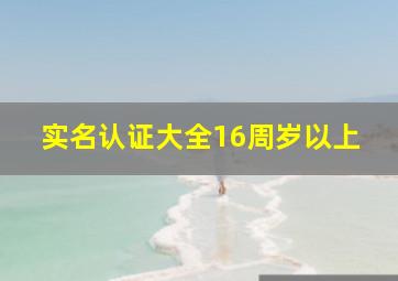 实名认证大全16周岁以上