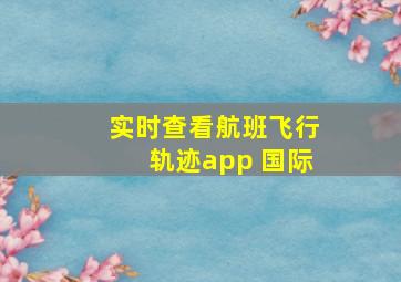 实时查看航班飞行轨迹app 国际