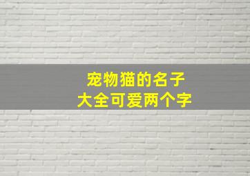 宠物猫的名子大全可爱两个字