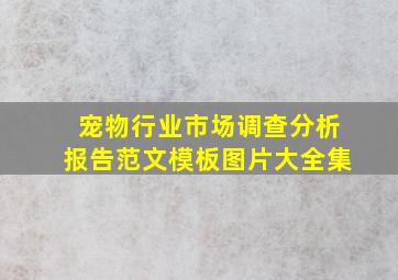 宠物行业市场调查分析报告范文模板图片大全集