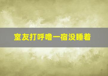 室友打呼噜一宿没睡着