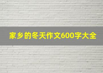 家乡的冬天作文600字大全