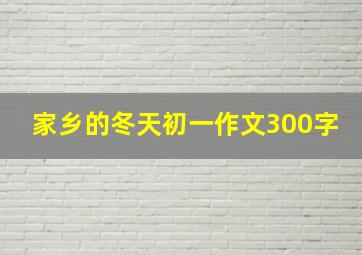 家乡的冬天初一作文300字