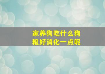 家养狗吃什么狗粮好消化一点呢