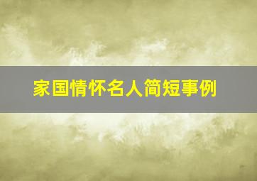 家国情怀名人简短事例