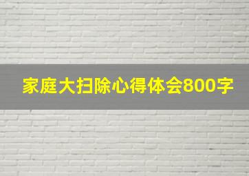 家庭大扫除心得体会800字