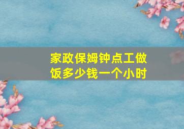 家政保姆钟点工做饭多少钱一个小时