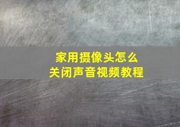 家用摄像头怎么关闭声音视频教程