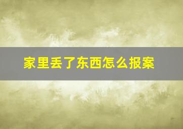 家里丢了东西怎么报案