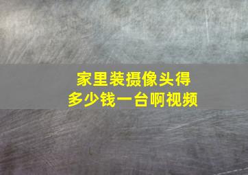 家里装摄像头得多少钱一台啊视频