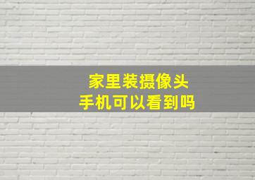 家里装摄像头手机可以看到吗