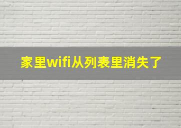 家里wifi从列表里消失了