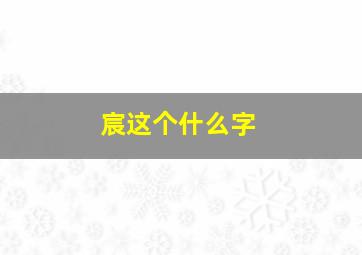 宸这个什么字