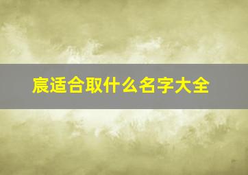 宸适合取什么名字大全