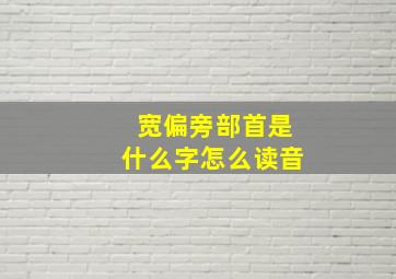 宽偏旁部首是什么字怎么读音