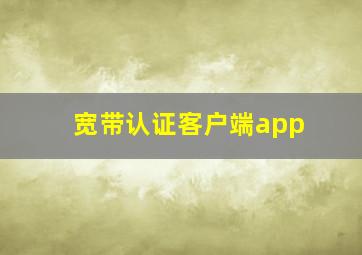 宽带认证客户端app