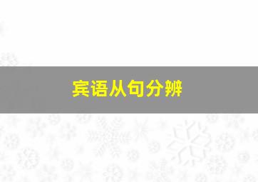 宾语从句分辨