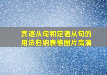 宾语从句和定语从句的用法归纳表格图片高清