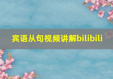 宾语从句视频讲解bilibili