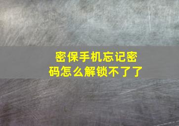 密保手机忘记密码怎么解锁不了了