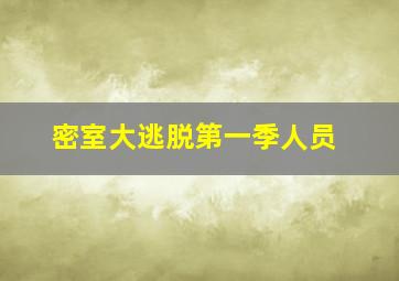 密室大逃脱第一季人员