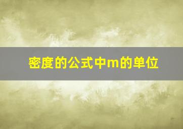 密度的公式中m的单位