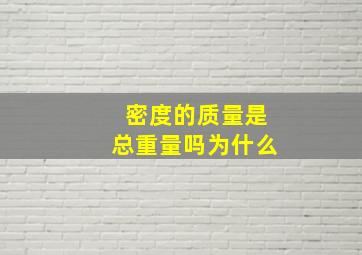 密度的质量是总重量吗为什么