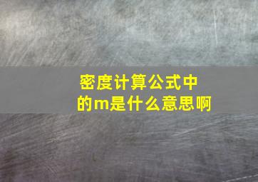 密度计算公式中的m是什么意思啊